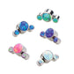 Titanium Internally Threaded 3-Bezel Set Synthetic Opal Cluster Tops