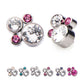 Titanium Internally Threaded 4-Bezel Set Swarovski Crystal Cluster Tops