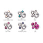 Titanium Internally Threaded 4-Bezel Set Swarovski Crystal Cluster Tops