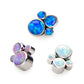 Titanium Internally Threaded 4-Bezel Set Synthetic Opal Cluster Tops