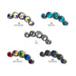 Titanium 5-Bezel Set Swarovski Crystal Threaded Tops