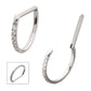 Titanium D-Ring Clicker with CNC Set Clear CZ Gem