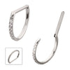 Titanium D-Ring Clicker with CNC Set Clear CZ Gem