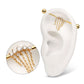 24Kt Gold PVD Titanium Internally Threaded 5 Prong Set Gem Cluster with 2-Tier Chain & Ball End Industrial Barbell