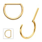 24Kt Gold PVD Titanium D-Ring Clicker