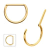 24Kt Gold PVD Titanium D-Ring Clicker
