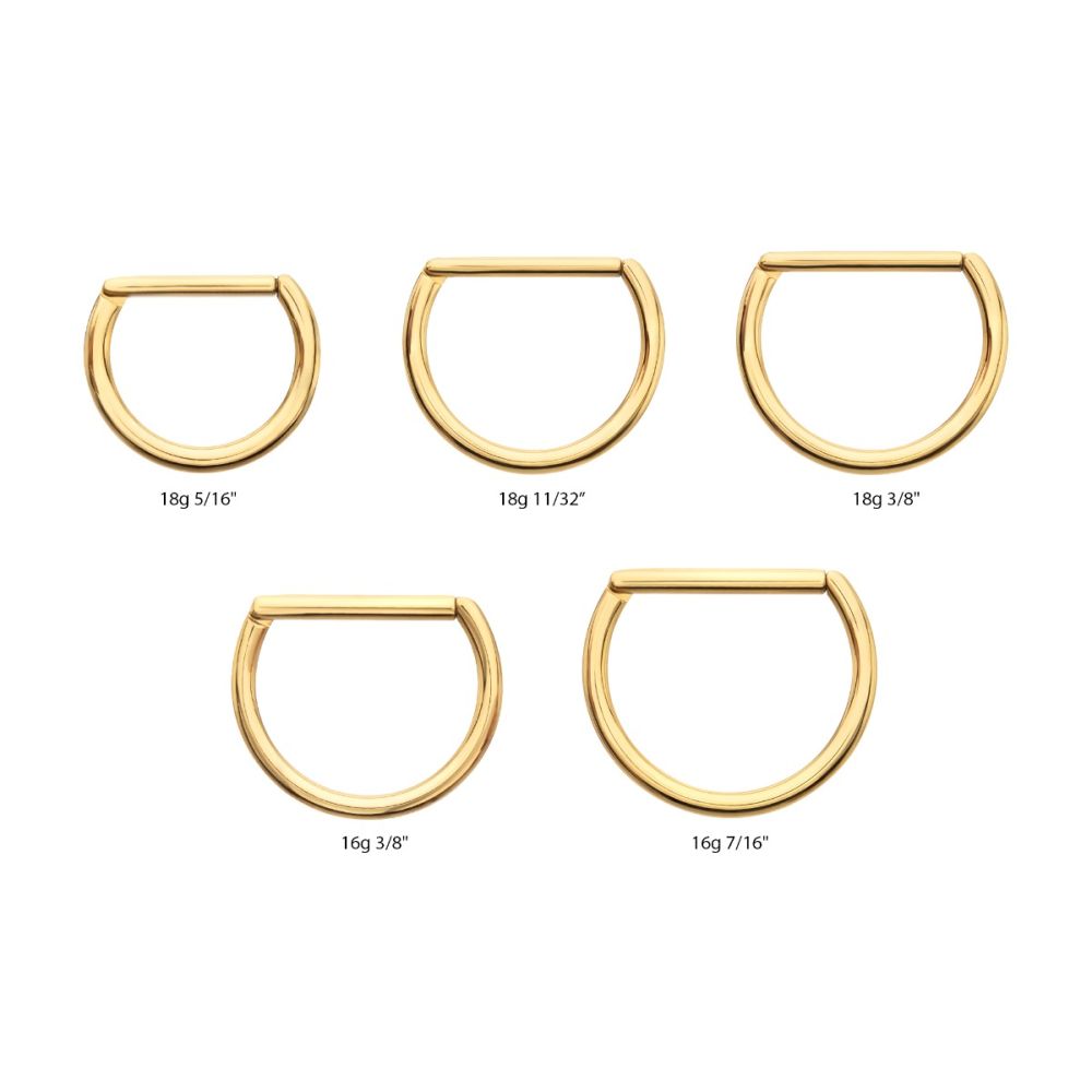 24Kt Gold PVD Titanium D-Ring Clicker