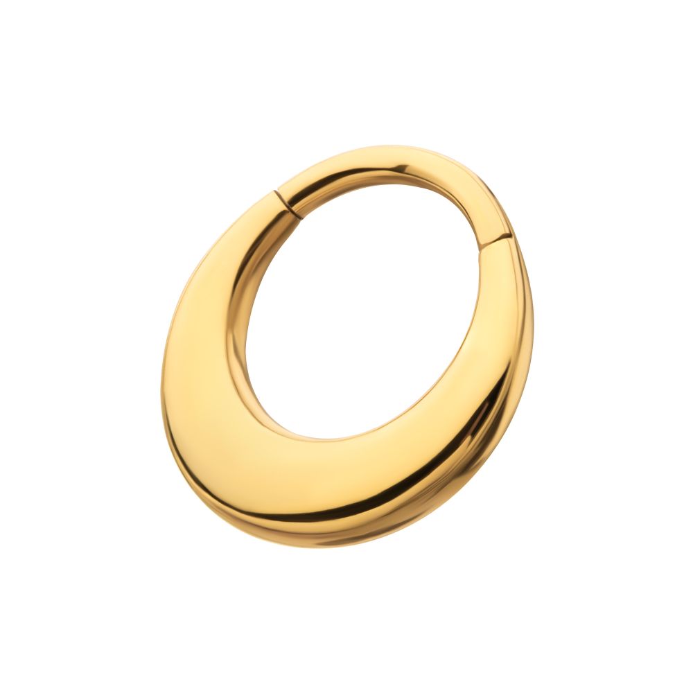 24Kt Gold PVD Titanium Sleek Dome Septum Front Facing Hinged Segment Clicker