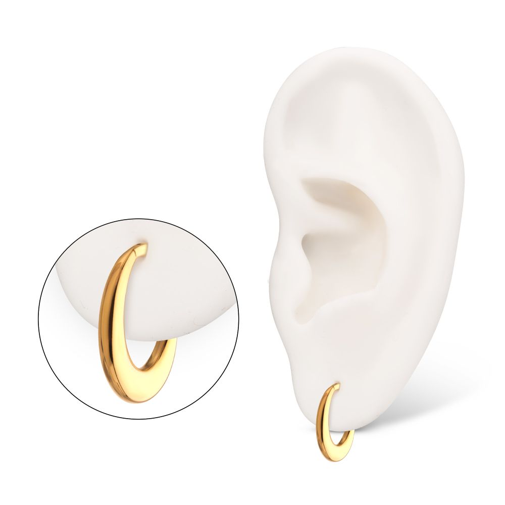 24Kt Gold PVD Titanium Sleek Dome Septum Front Facing Hinged Segment Clicker