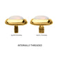 24Kt Gold PVD Titanium Internally Threaded Low Profile Bezel Set Synthetic Opal Dermal Top