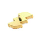 24Kt Gold PVD Titanium Internally Threaded Prong Set Marquise CZ Diagonal 3-Cluster Top