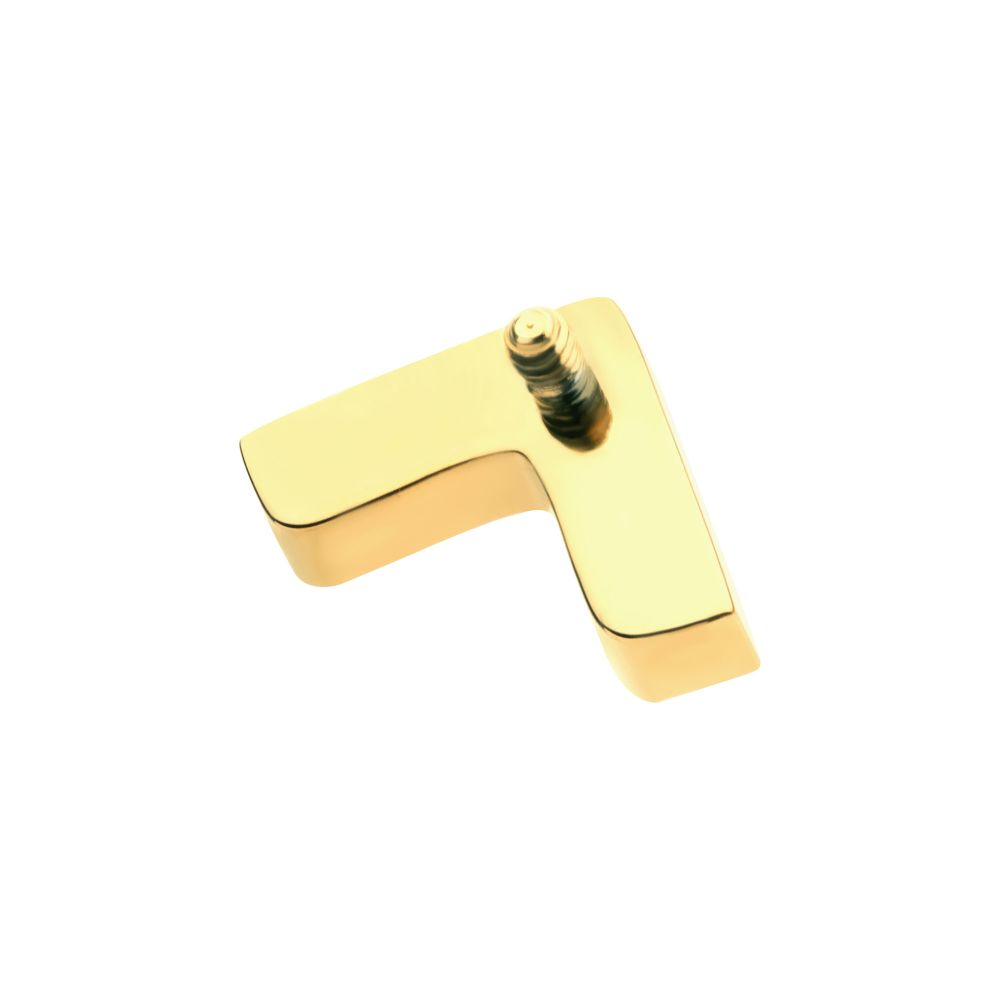 24Kt Gold PVD Titanium Internally Threaded Prong Set  5 Round CZ Chevron Shape Top