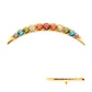 24Kt Gold PVD Titanium Internally Threaded Multicolor CZ Curved Bar Top