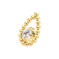 24Kt Gold PVD Titanium Internally Threaded Hollow Teardrop Shape Beads with Prong Set CZ Top