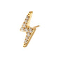 24kt Gold PVD Titanium Threadless Pave Gem Lightning Bolt Top