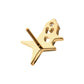 24Kt Gold PVD Titanium Threadless Double Celestial Star Top with Prong Set Gem