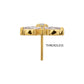 24Kt Gold PVD Titanium Threadless V-Prong Marquise Gem 5-Petal Flower Top