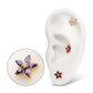 24Kt Gold PVD Titanium Threadless V-Prong Marquise Gem 5-Petal Flower Top