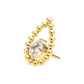 24Kt Gold PVD Titanium Threadless Hollow Teardrop Shape Beads with Prong Set CZ Top
