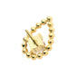 24Kt Gold PVD Titanium Threadless Hollow Teardrop Shape Beads with Prong Set CZ Top