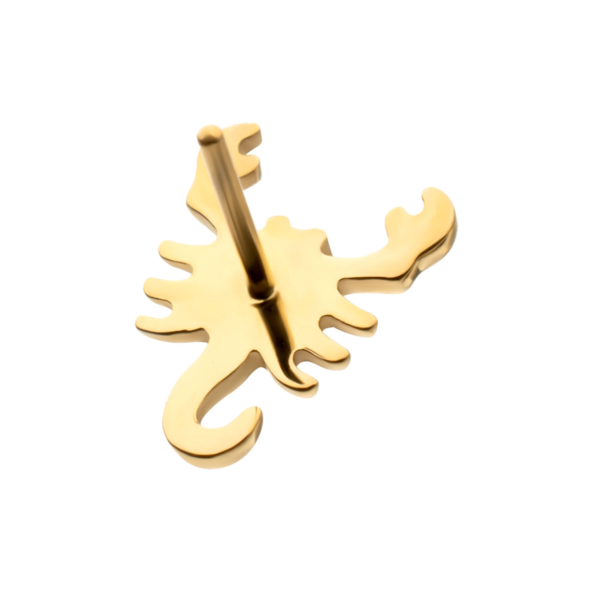 24Kt Gold PVD Titanium Threadless Low Profile 3D Scorpion Top