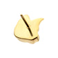 24Kt Gold PVD Titanium Threadless Low Profile 3D Cat's Head Top