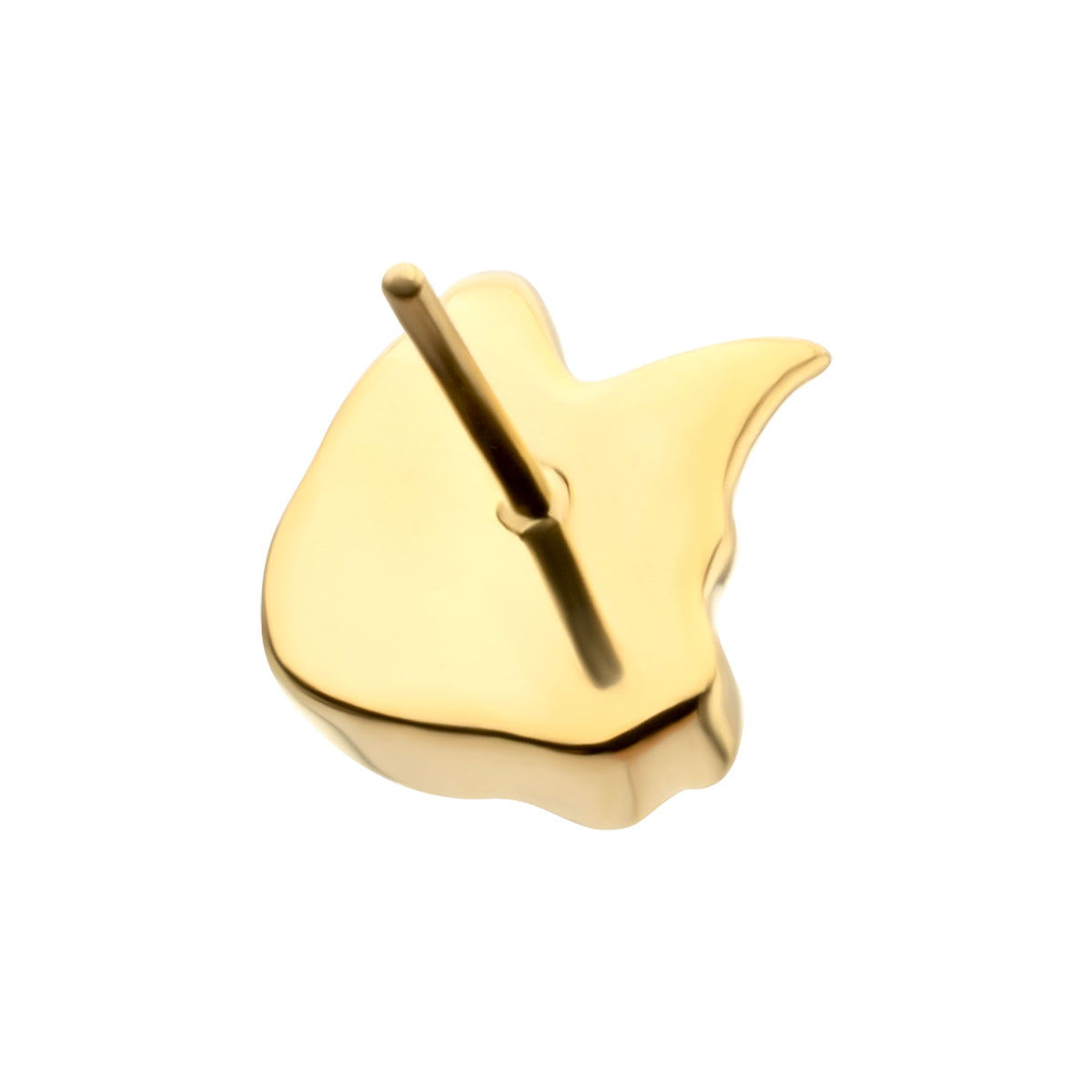 24Kt Gold PVD Titanium Threadless Low Profile 3D Cat's Head Top