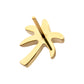 24Kt Gold PVD Titanium Threadless Low Profile 3D Palm Tree Top With Prong Set Gem