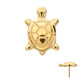 24Kt Gold PVD Titanium Threadless Low Profile 3D Corrugated Land Turtle Top