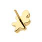 24Kt Gold PVD Titanium Threadless Low Profile 3D Sea Turtle Top with Prong Set Oval Gem