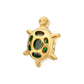 24Kt Gold PVD Titanium Threadless Low Profile Cut Out Back Land Turtle Top with Emerald CZ Gem