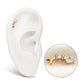 24Kt Gold PVD Titanium Threadless Low Profile Fishbone Top with Prong Set Gem