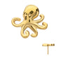 24Kt Gold PVD Titanium Threadless Low Profile 3D Octopus Top