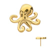24Kt Gold PVD Titanium Threadless Low Profile 3D Octopus Top