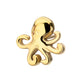 24Kt Gold PVD Titanium Threadless Low Profile 3D Octopus Top