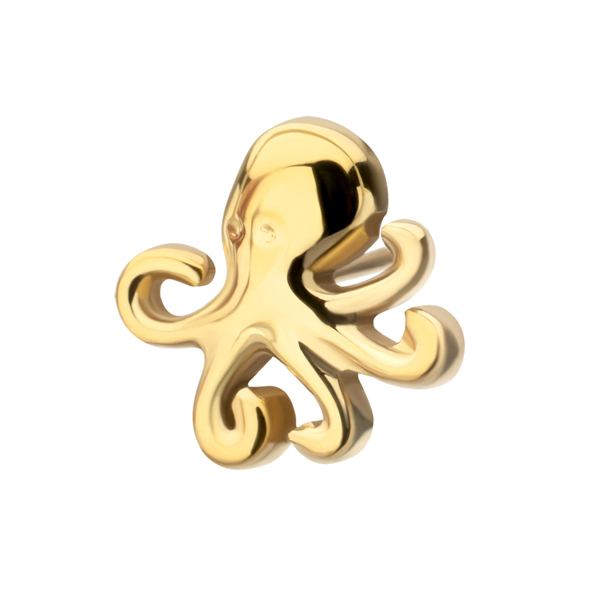 24Kt Gold PVD Titanium Threadless Low Profile 3D Octopus Top