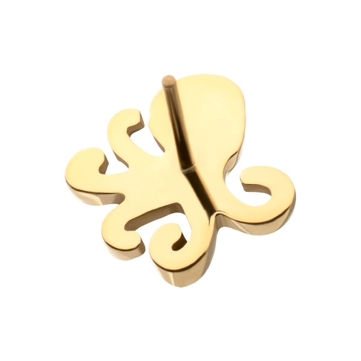 24Kt Gold PVD Titanium Threadless Low Profile 3D Octopus Top
