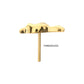 24Kt Gold PVD Titanium Threadless Low Profile 3D Hummingbird Top