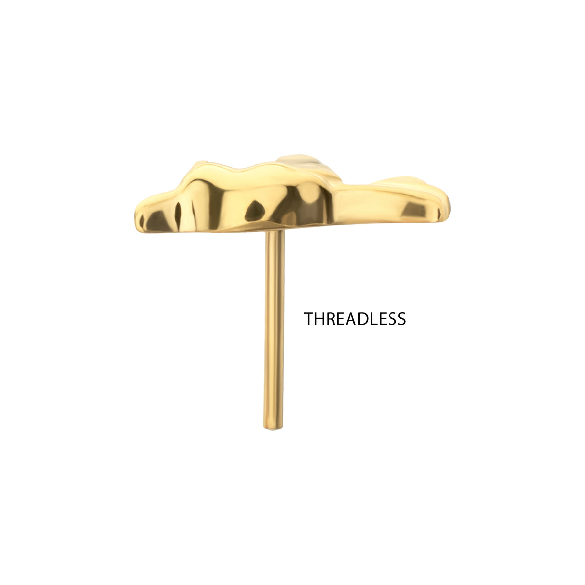 24Kt Gold PVD Titanium Threadless Low Profile 3D Hummingbird Top