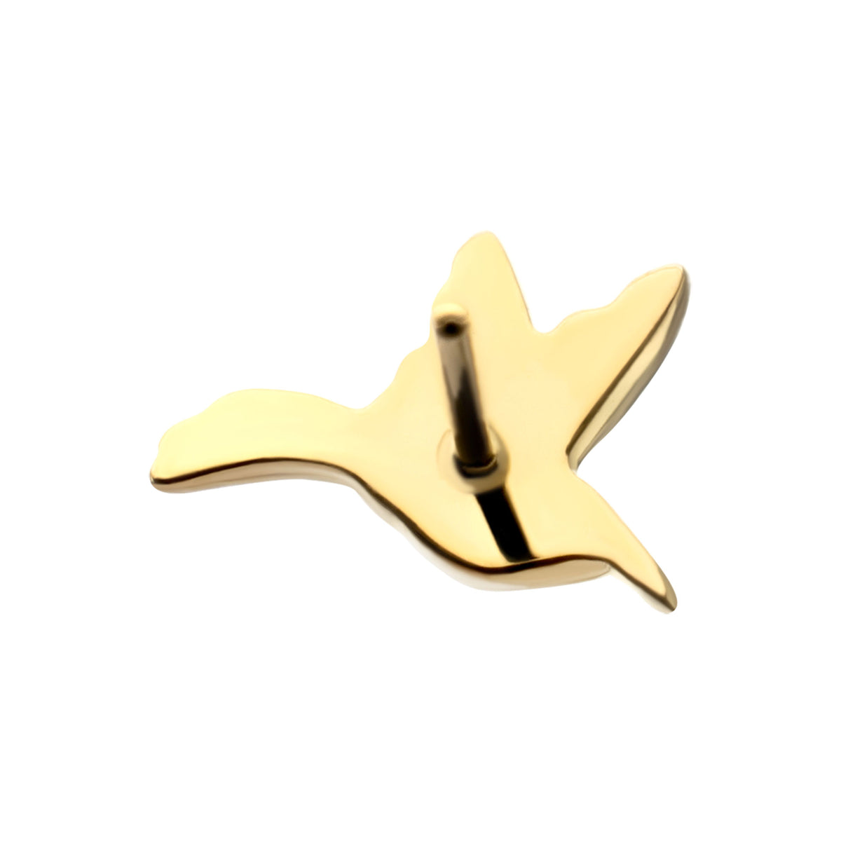 24Kt Gold PVD Titanium Threadless Low Profile 3D Hummingbird Top