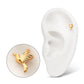 24Kt Gold PVD Titanium Threadless Low Profile 3D Hummingbird Top