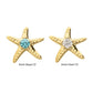 24Kt Gold PVD Titanium Threadless Low Profile 3D Starfish Top with Prong Set Gem