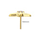 24Kt Gold PVD Titanium Threadless Low Profile 3D Starfish Top with Prong Set Gem