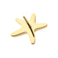 24Kt Gold PVD Titanium Threadless Low Profile 3D Starfish Top with Prong Set Gem