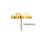 24Kt Gold PVD Titanium Threadless Prong Set Gem Teddy Bear Top