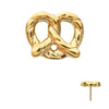 24kt Gold PVD Titanium Threadless Twisted Pretzel Top