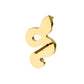 24kt Gold PVD Titanium Threadless Textured Snake Gem Top