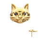24kt Gold PVD Titanium Threadless Midnight Cat Top with Prong Set Black Gem Eyes