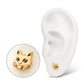 24kt Gold PVD Titanium Threadless Midnight Cat Top with Prong Set Black Gem Eyes