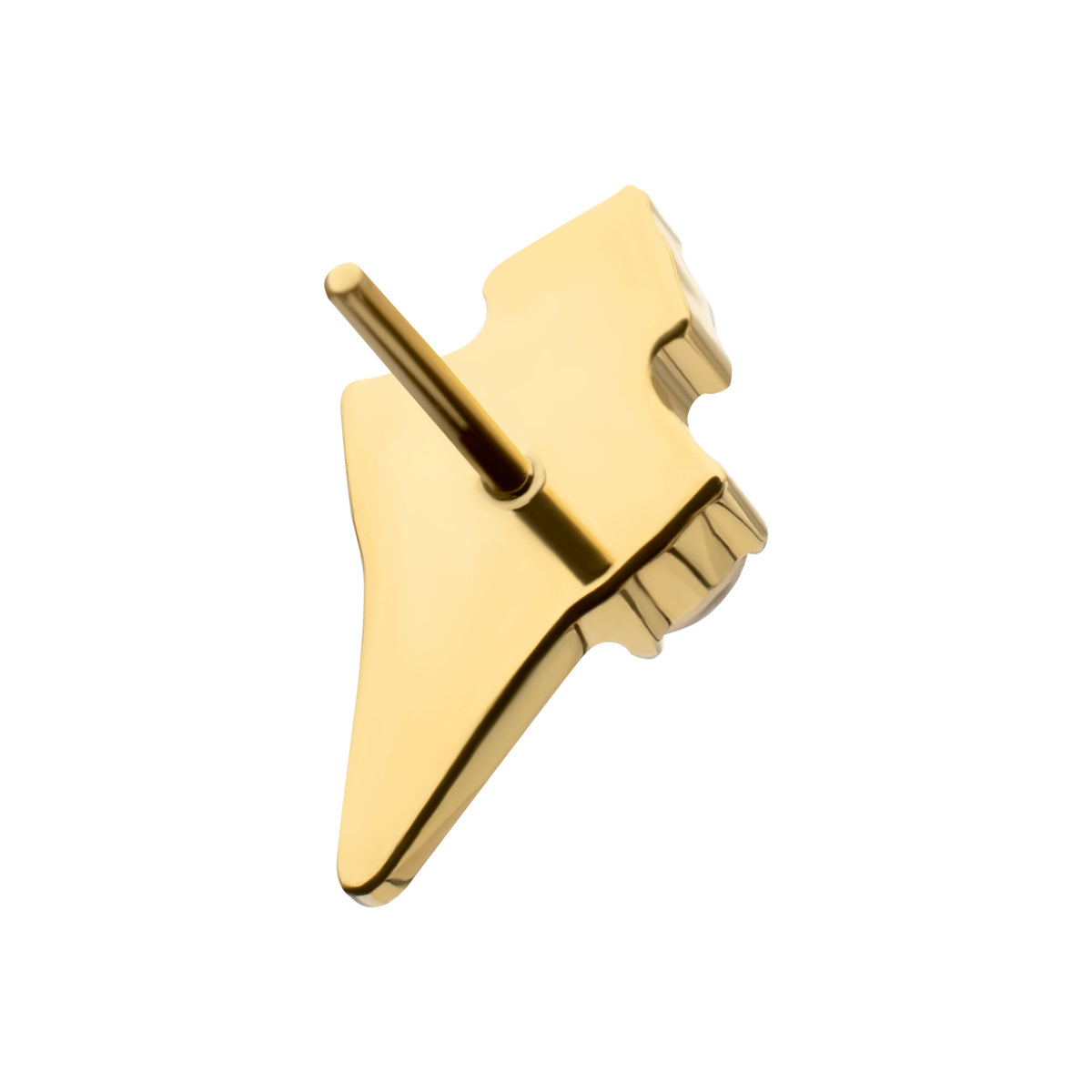 24kt Gold PVD Titanium Threadless Prong Set Multi-Gem Ice Cream with Cone Top